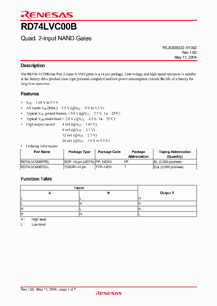 RD74LVC00BTELL_3162735.PDF Datasheet