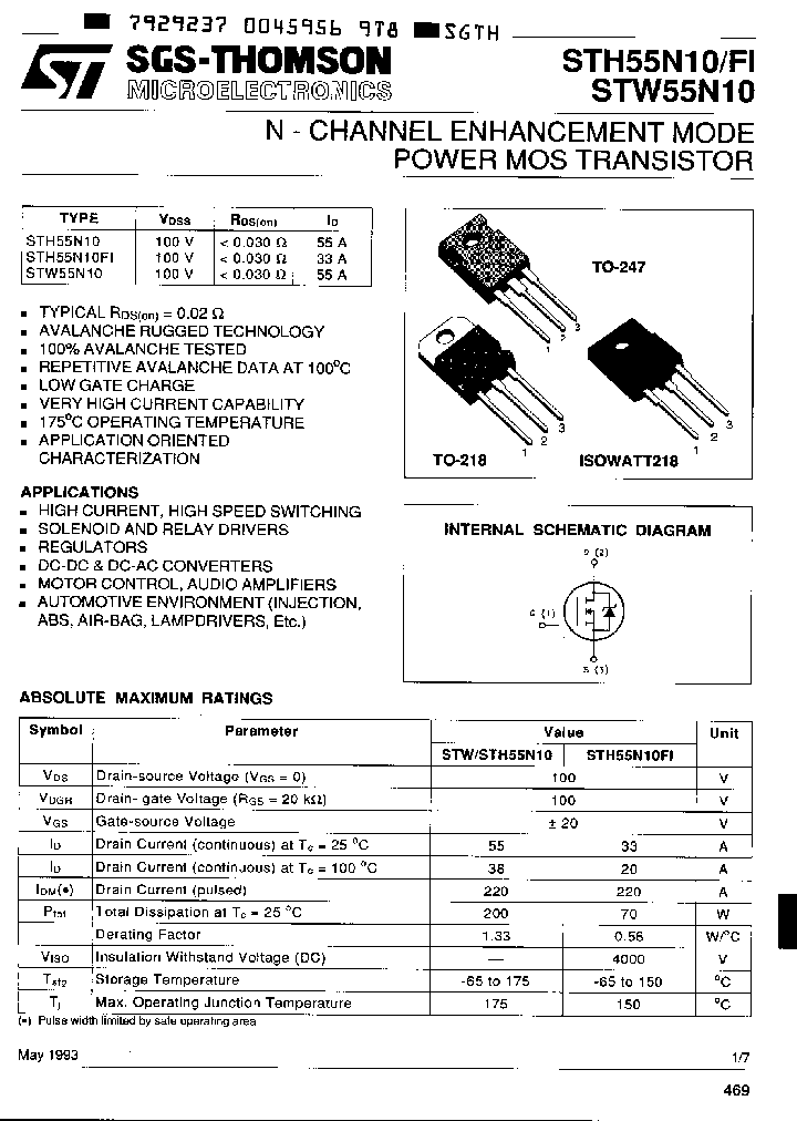 STH55N10_3164890.PDF Datasheet