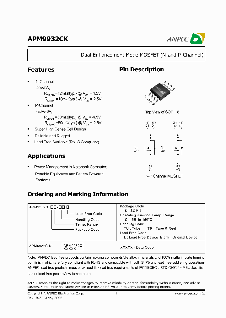 APM9932CKC-TU_3192626.PDF Datasheet