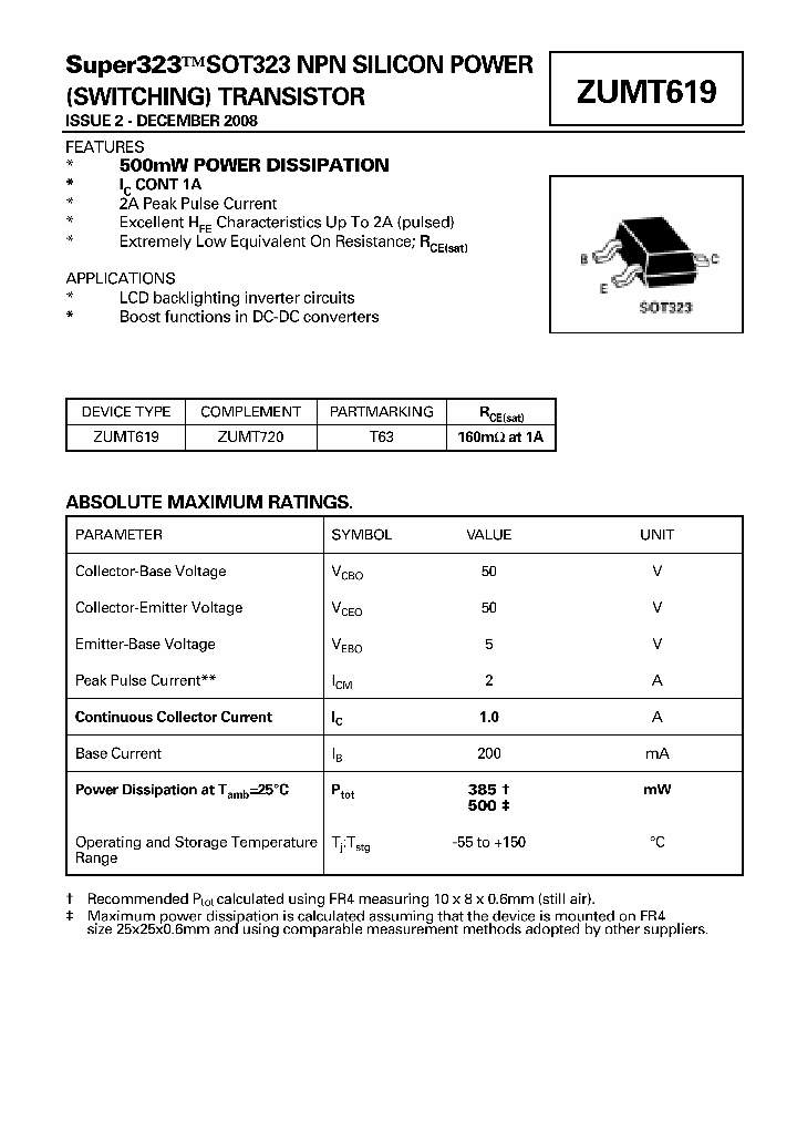 ZUMT619_3272040.PDF Datasheet