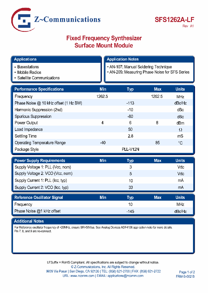 SFS1262A-LF_3285392.PDF Datasheet