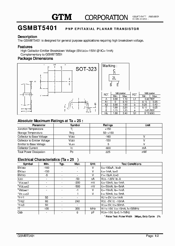 GSMBT5401_3302168.PDF Datasheet