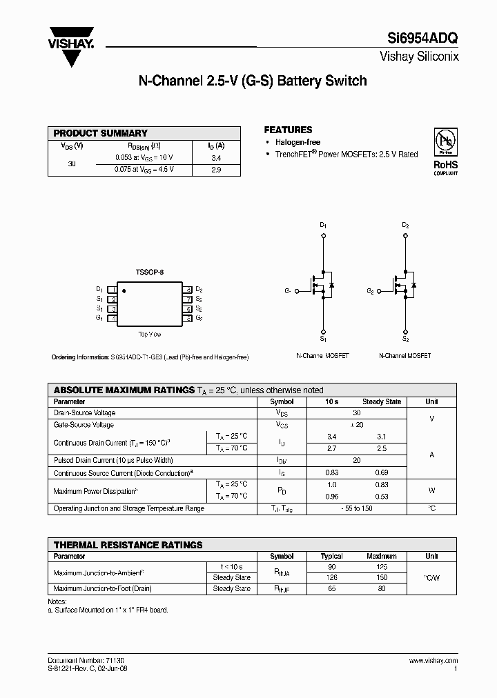 SI6954ADQ-T1-GE3_3304112.PDF Datasheet