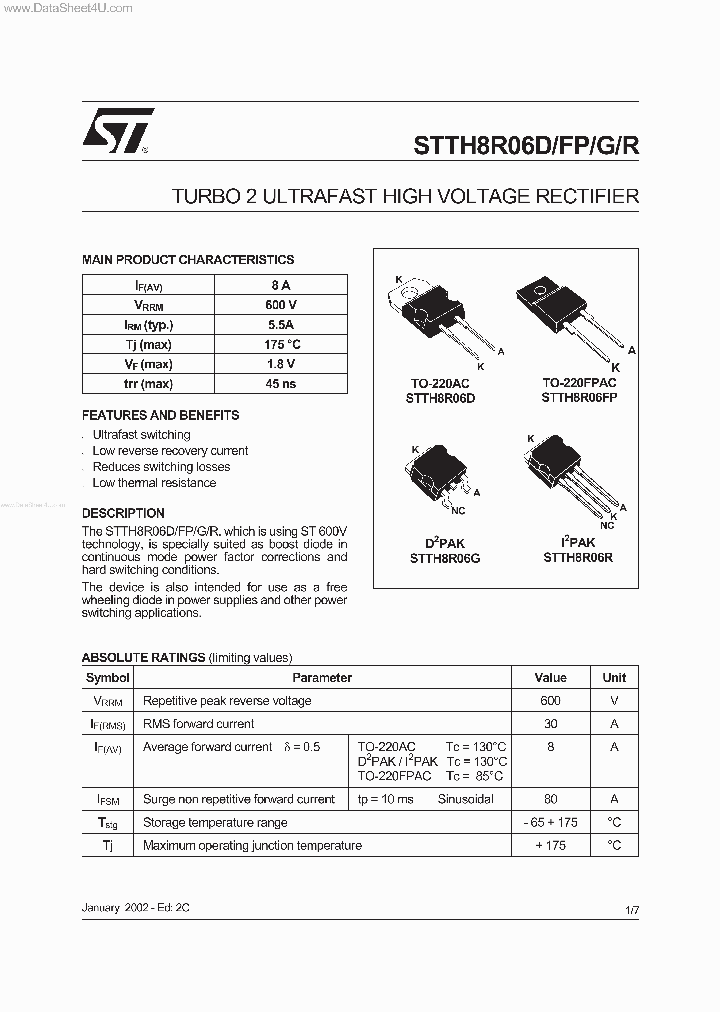 STTH8R06D_3302031.PDF Datasheet