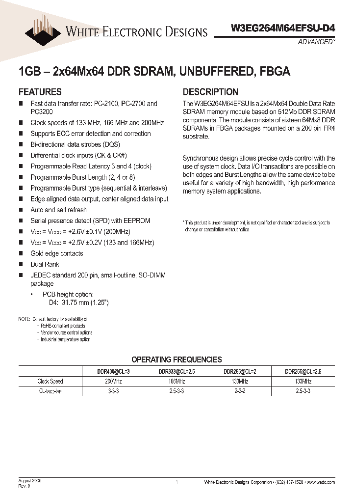 W3EG264M64EFSUXXXD4-MG_3306993.PDF Datasheet