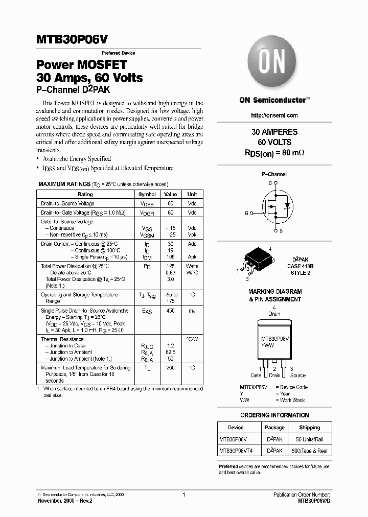 MTB30P06V-D_3338474.PDF Datasheet