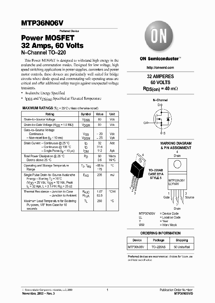MTP36N06V-D_3338483.PDF Datasheet