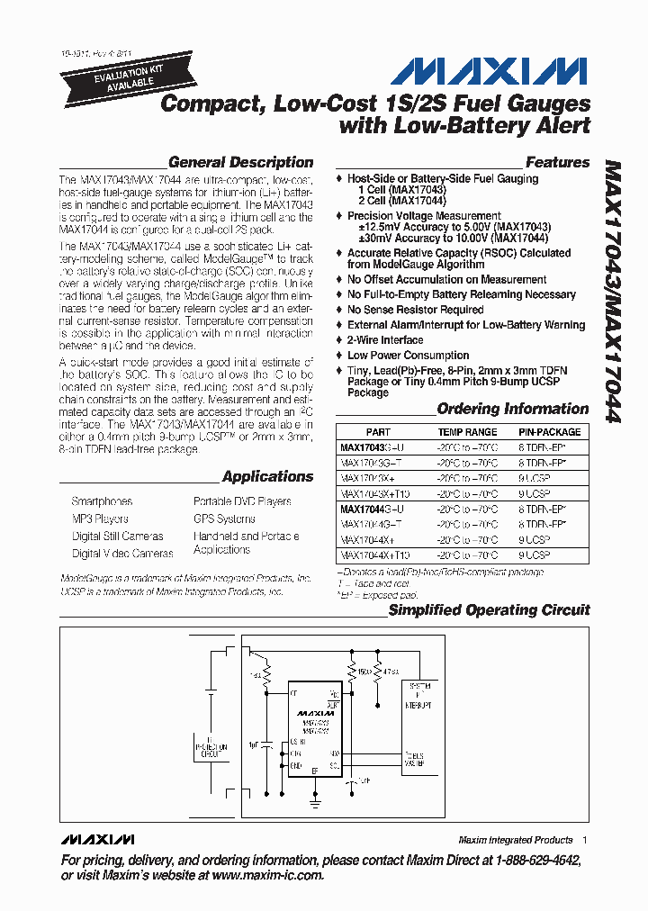 MAX17043_3361346.PDF Datasheet