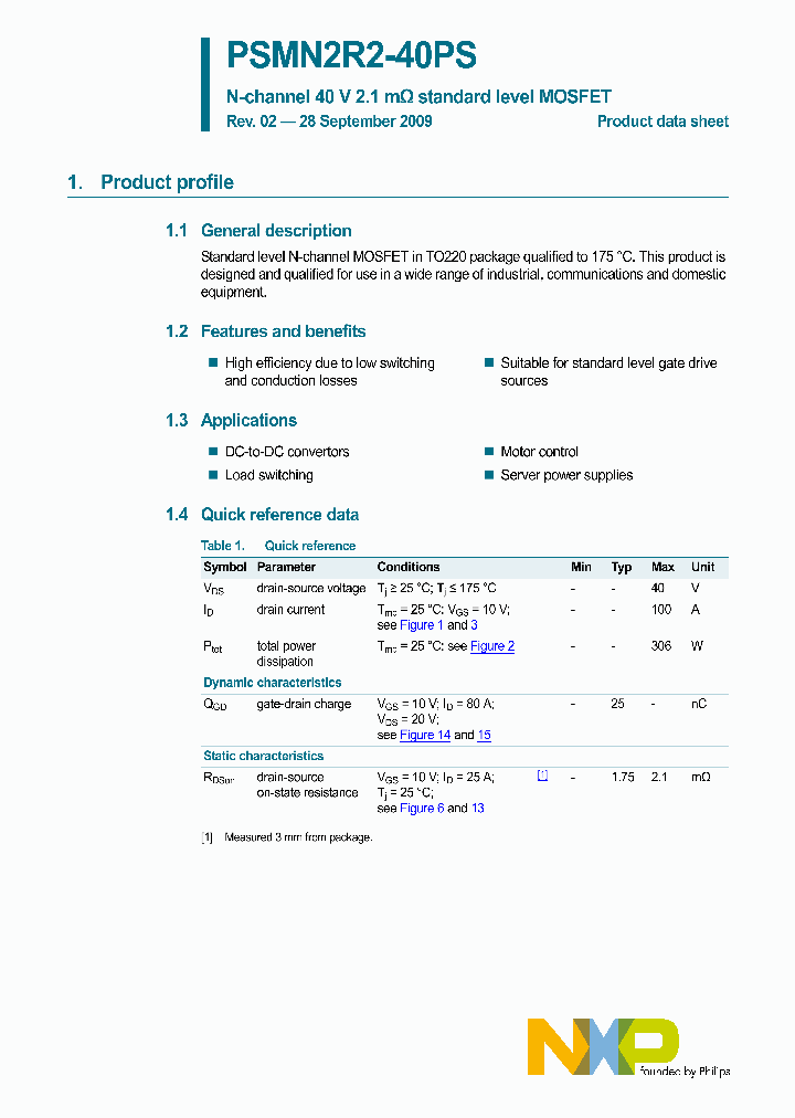 PSMN2R2-40PS_3399314.PDF Datasheet