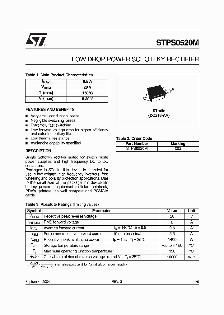 STPS052M_3498835.PDF Datasheet