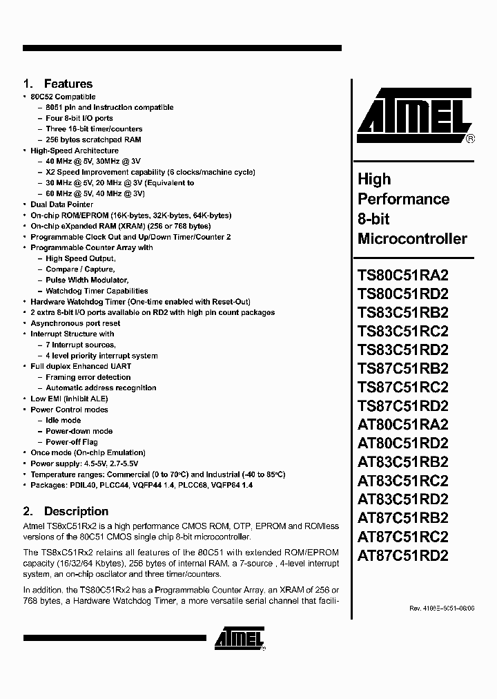 AT87C51RD2-SLSUL_3533700.PDF Datasheet