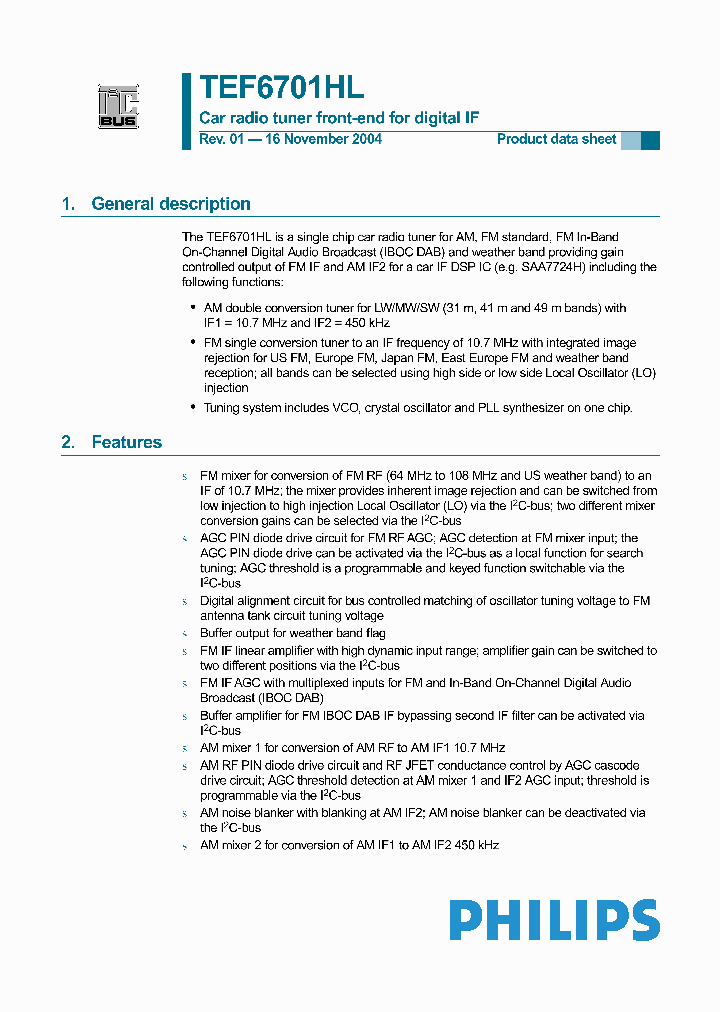 TEF6701HL_3657778.PDF Datasheet