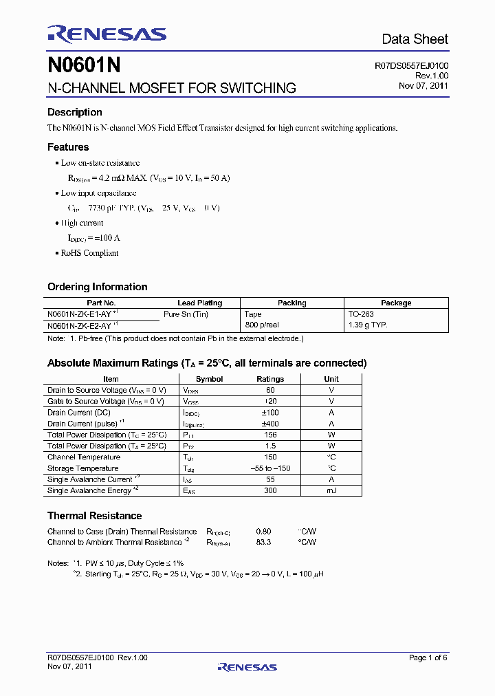 N0601N-ZK-E1-AY_3661403.PDF Datasheet