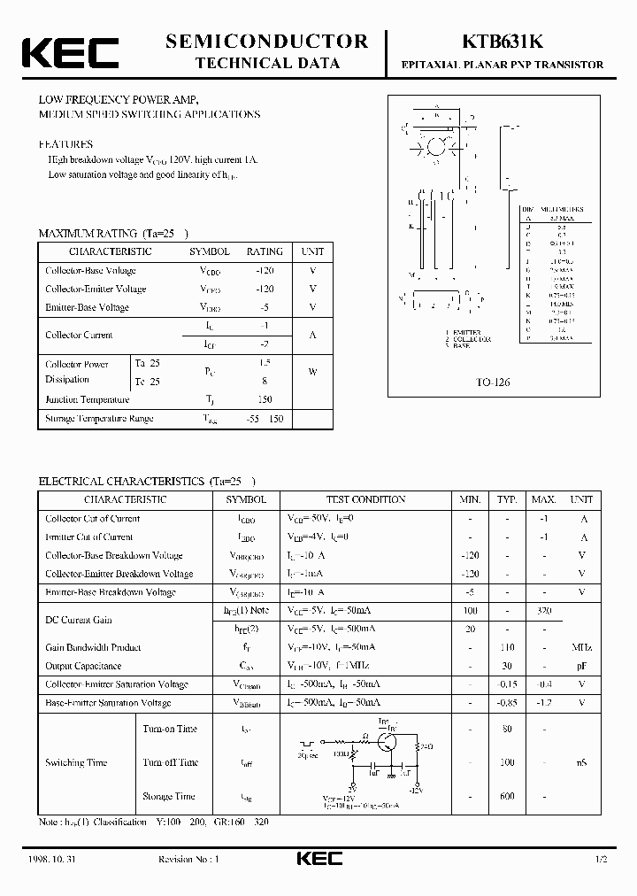 KTB631K_3755357.PDF Datasheet