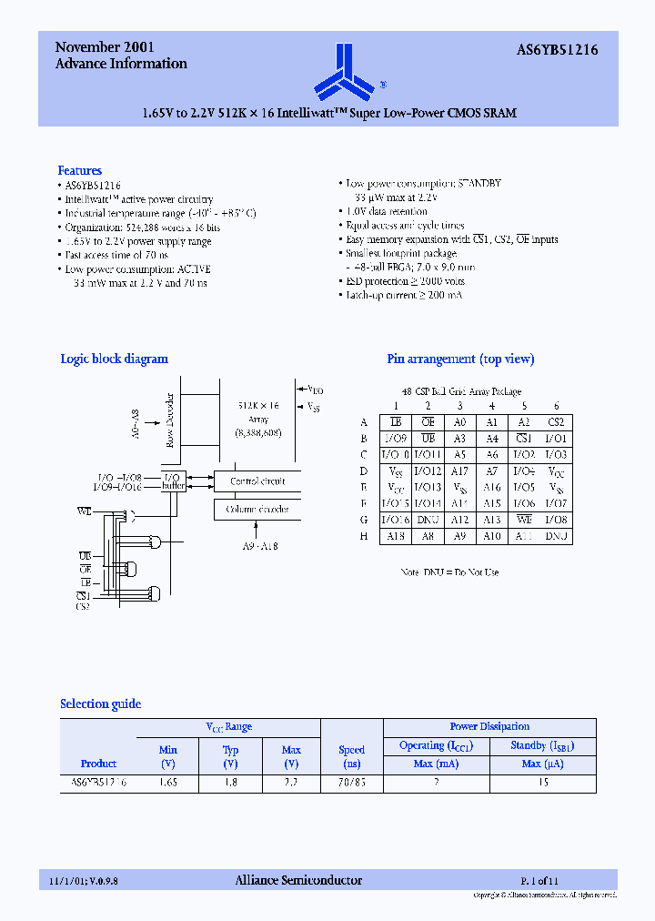 AS6YB51216-85BC_3770681.PDF Datasheet