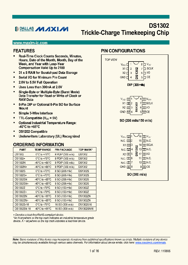 DS1302ZNTAMPR_3781701.PDF Datasheet