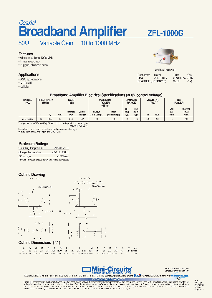 ZFL-1000G_3778212.PDF Datasheet