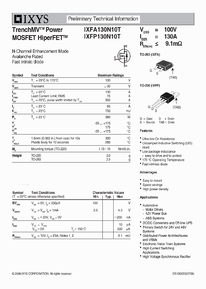 IXFA130N10T_4043348.PDF Datasheet