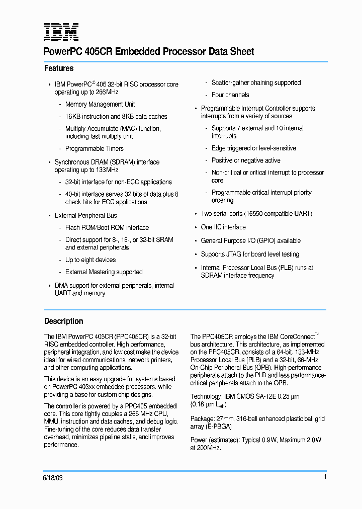 IBM25PPC405CR-3BC133C_3822456.PDF Datasheet