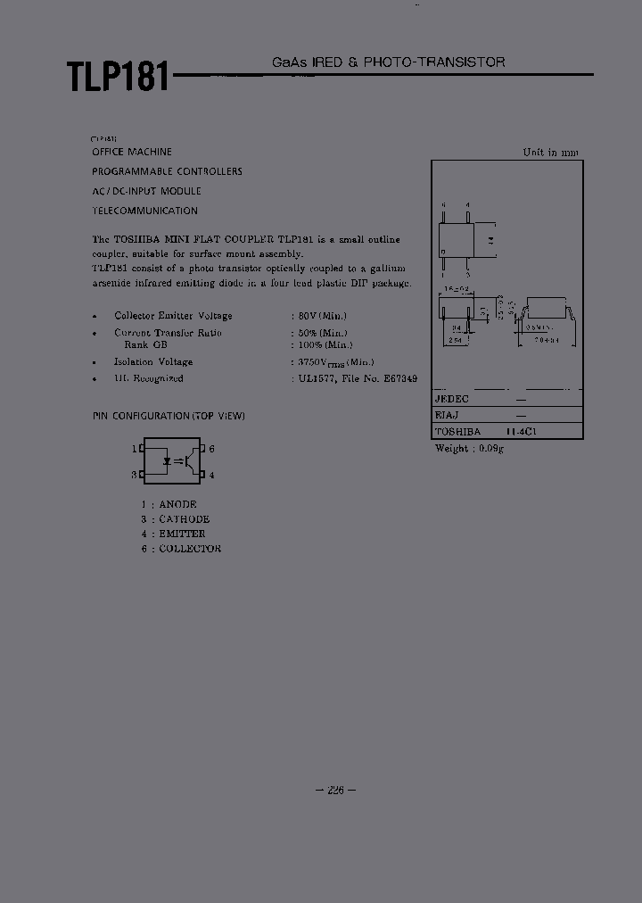 TLP181GB-TPL_3832431.PDF Datasheet