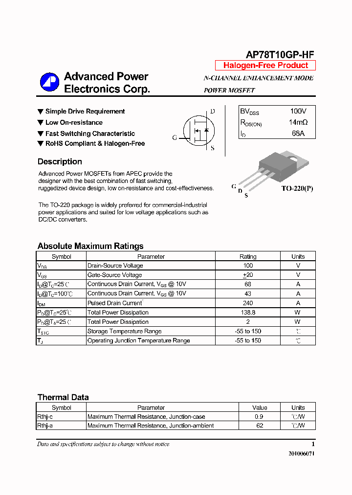 AP78T10GP-HF_3858767.PDF Datasheet