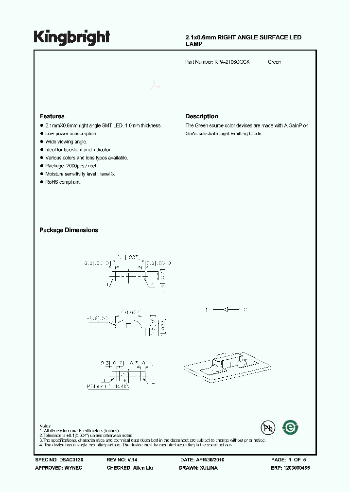 KPA-2106CGCK_3863563.PDF Datasheet