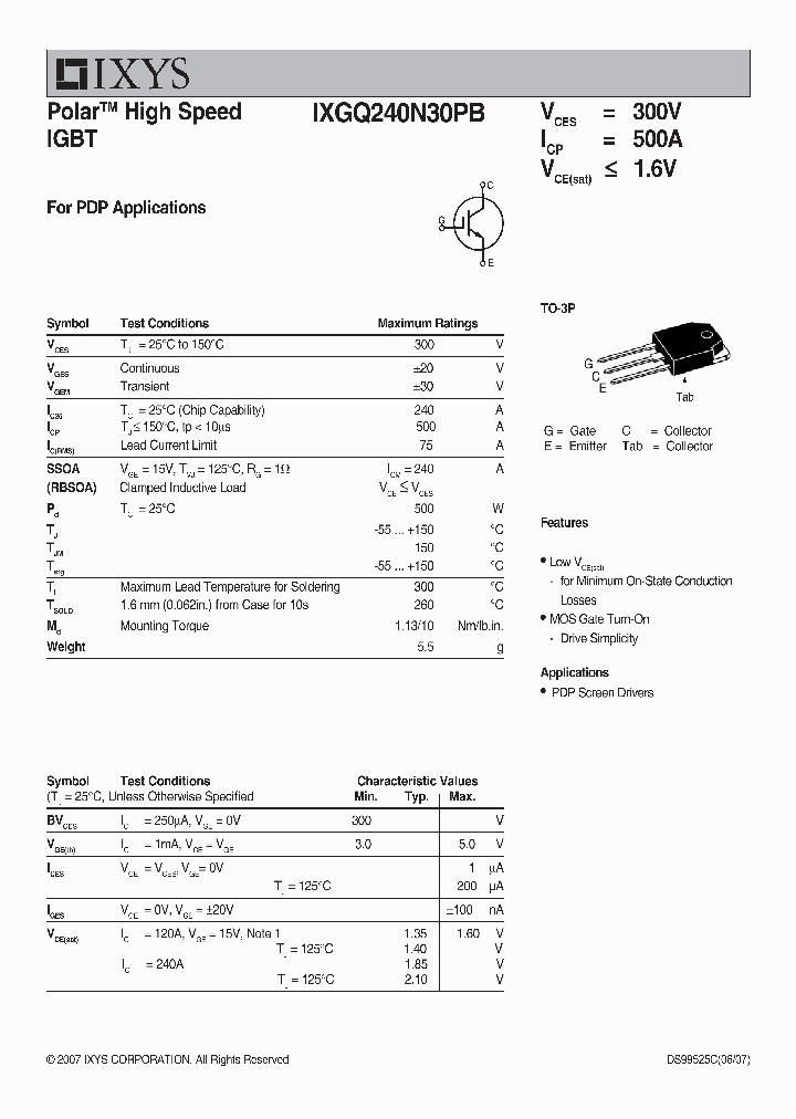 IXGQ240N30PB_3866167.PDF Datasheet