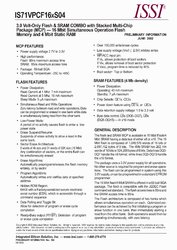 IS71VPCF16PS04-8585FI_3895757.PDF Datasheet