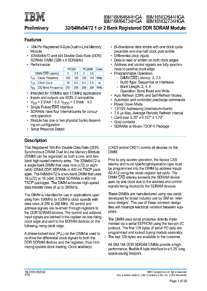 IBM16M32644HGA-8ET_3898201.PDF Datasheet