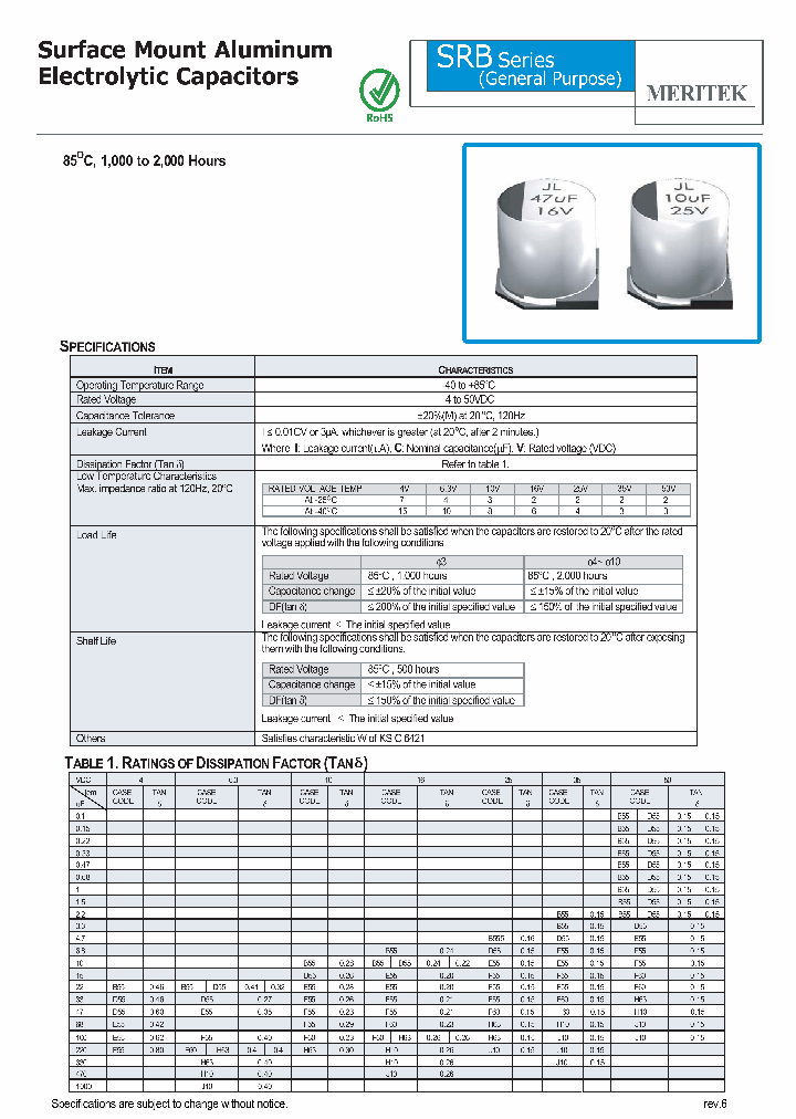 SRB50V6R8MF55_3907095.PDF Datasheet