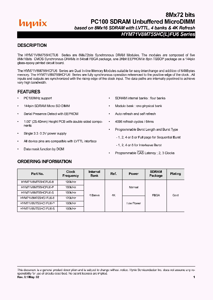 HYM71V8M755HCFU6-S_3907429.PDF Datasheet