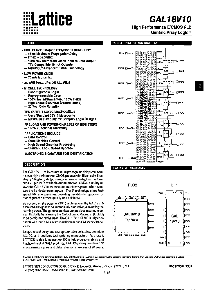 GAL18V10-20LPI_3916213.PDF Datasheet
