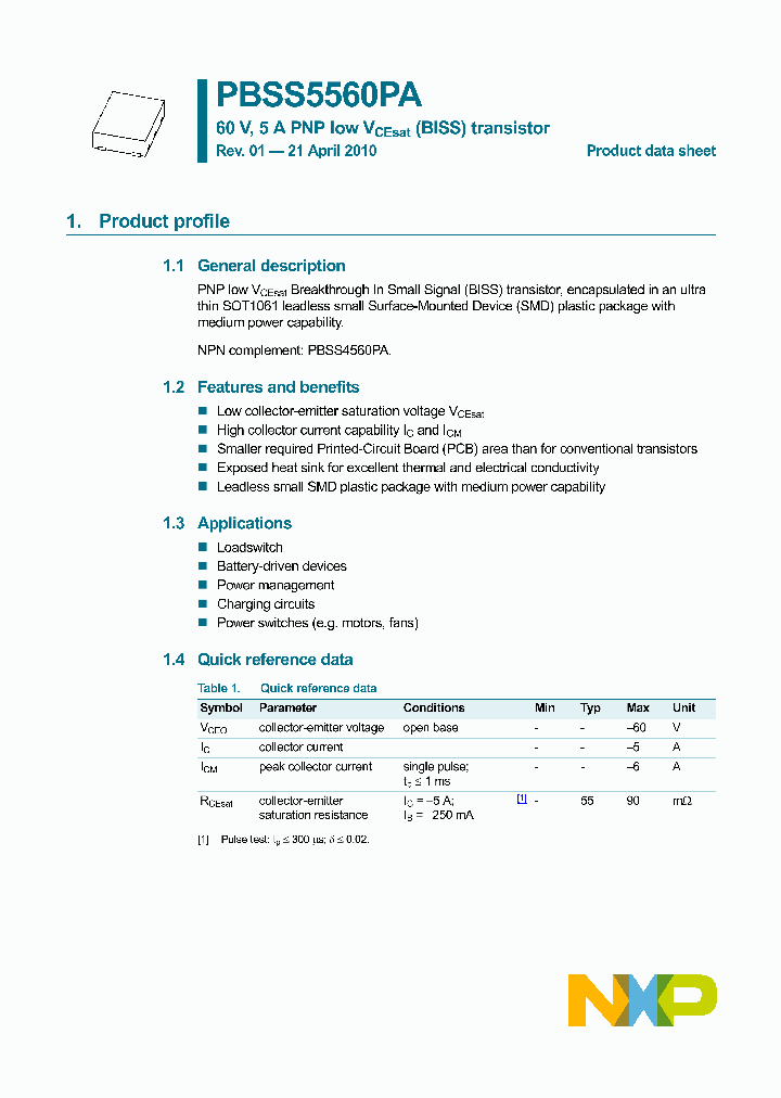 PBSS5560PA_3932688.PDF Datasheet
