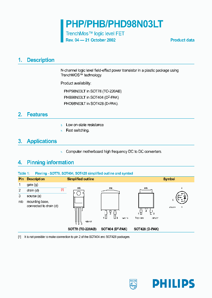 PHD98N03LT_4178463.PDF Datasheet