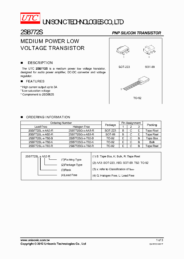 2SB772SL-X-T92-R_4182011.PDF Datasheet