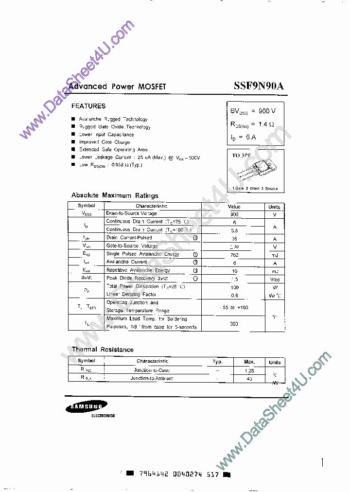 SSF9N90A_4186195.PDF Datasheet