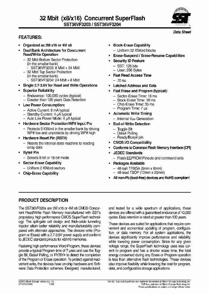 SST36VF3204-70-4I-EKE_4074078.PDF Datasheet