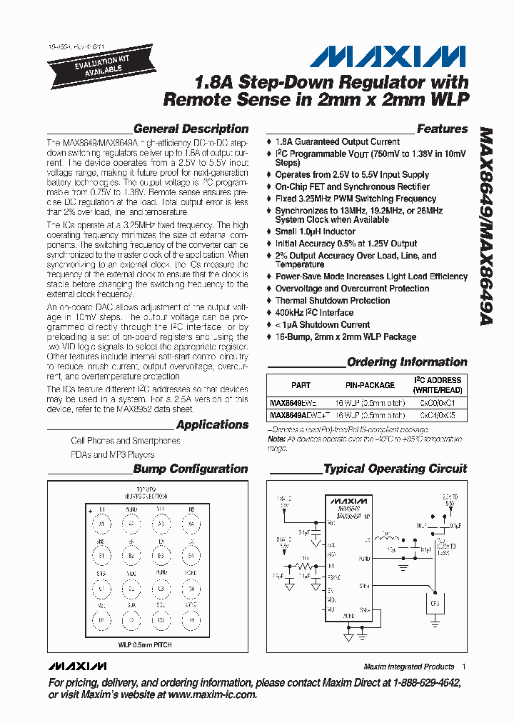 MAX8649EWET_4240210.PDF Datasheet