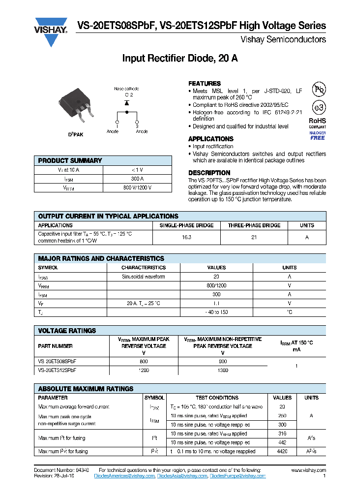 20ETS12STRLPBF_4283611.PDF Datasheet