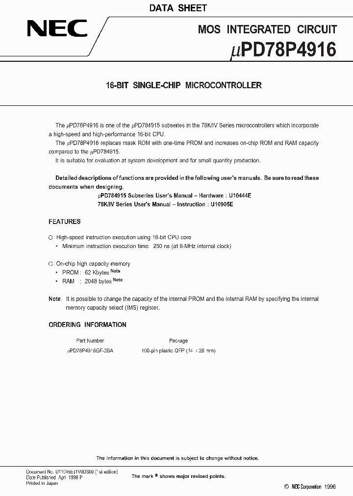 UPD78P4916GF-3BA_4302019.PDF Datasheet