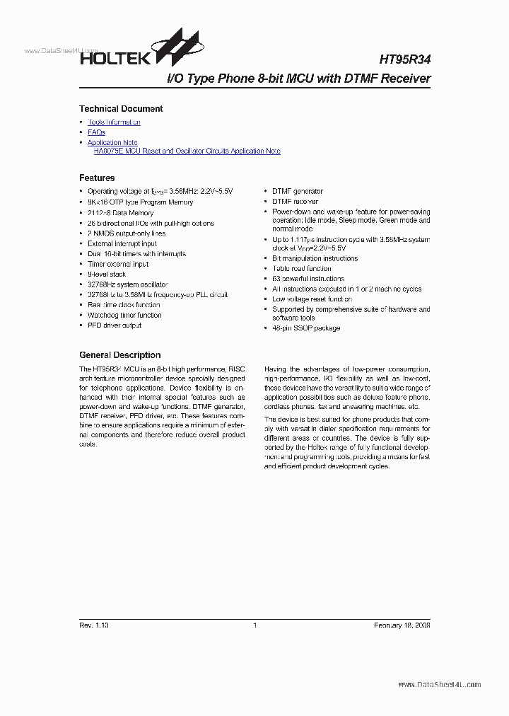 HT95R34_4310391.PDF Datasheet