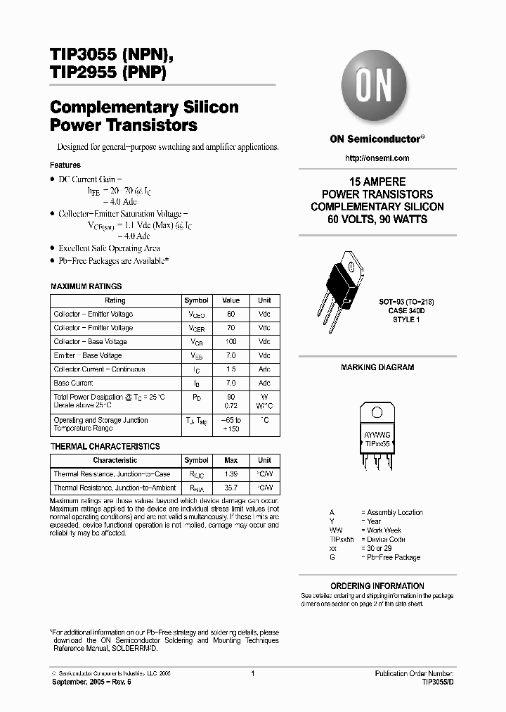 TIP2955G_4328363.PDF Datasheet