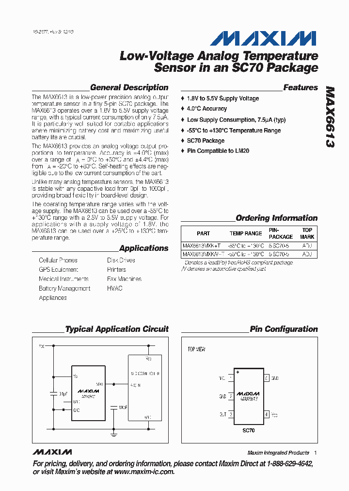 MAX6613MXK_4366317.PDF Datasheet