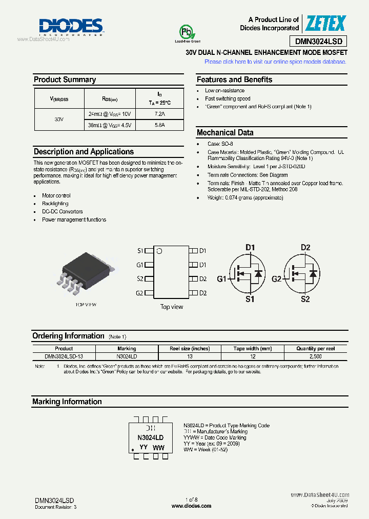 DMN3024LSD_4453942.PDF Datasheet