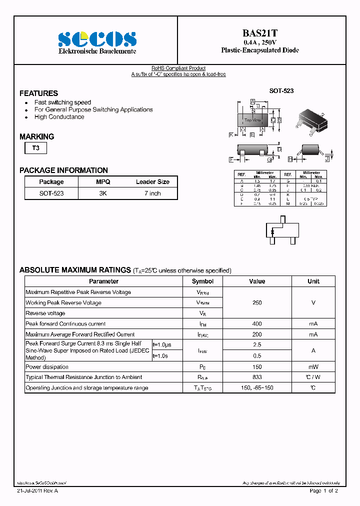 BAS21T_4468576.PDF Datasheet