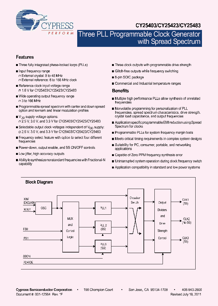 CY25403SXCT_4478924.PDF Datasheet