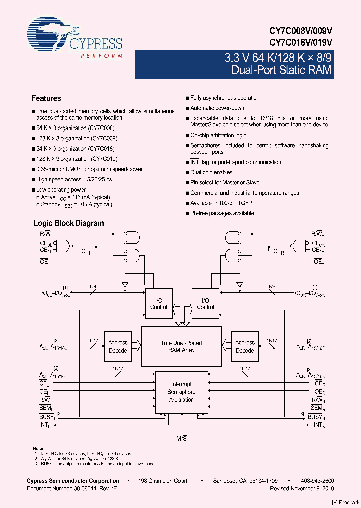 CY7C009V-25AXC_4502935.PDF Datasheet