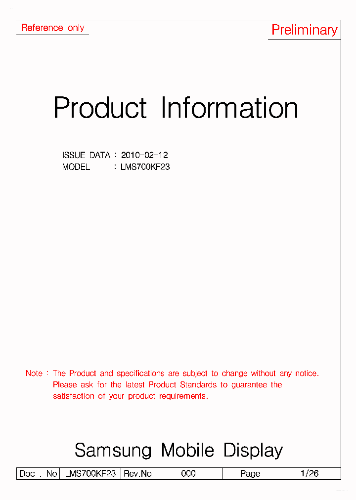 LMS700KF23_4504480.PDF Datasheet
