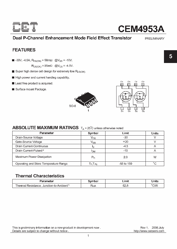 CEM4953A_4513461.PDF Datasheet