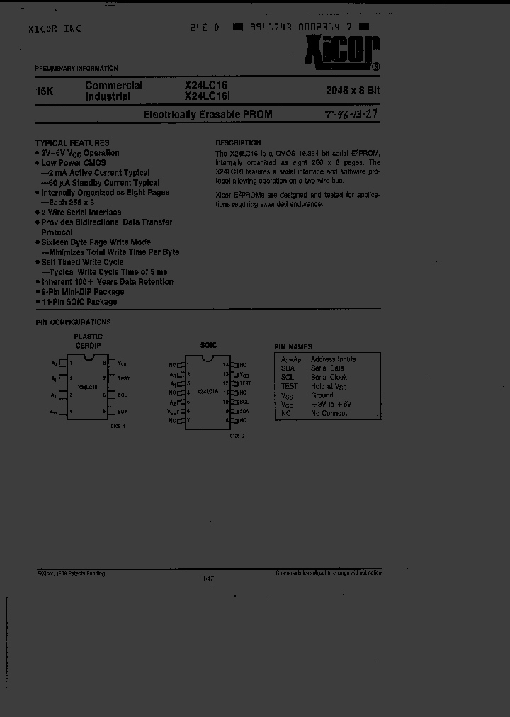 X24LC16DI_4529550.PDF Datasheet